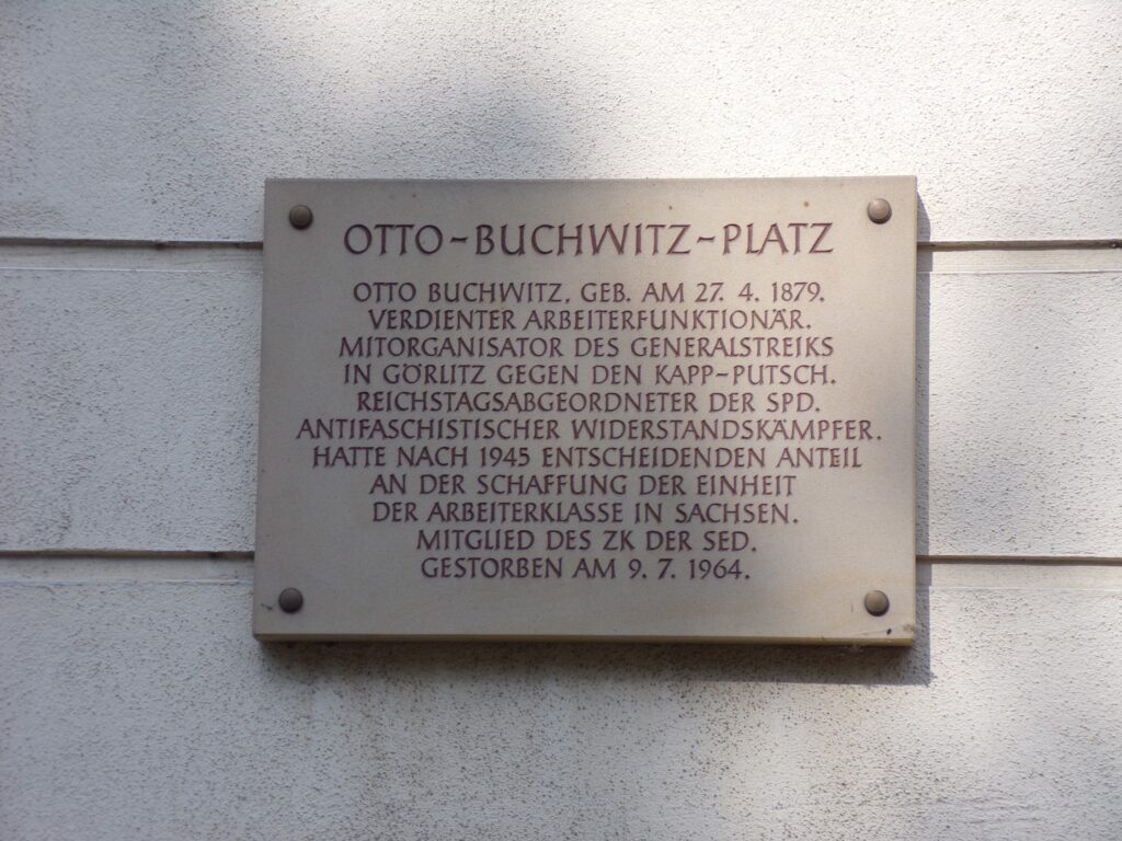 Otto-Buchwitz-Platz Görlitz Gedenktafel
